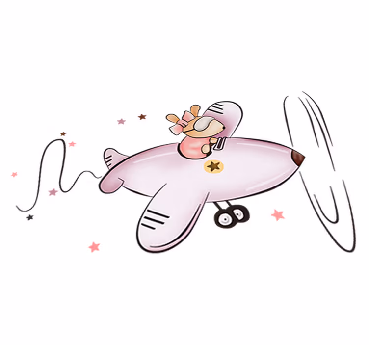 子供 ビニールマット 飛行機に乗った小さなネズミ - TENSTICKERS