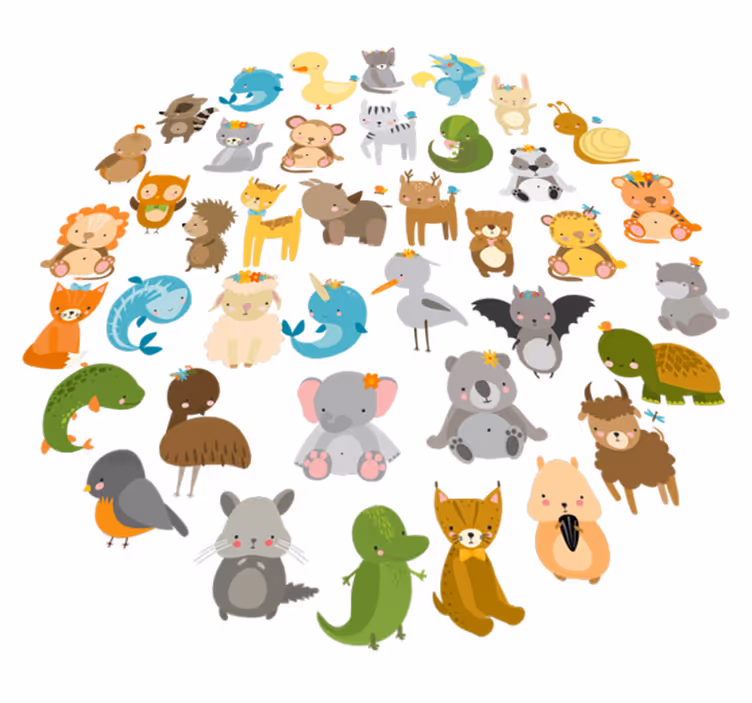 子供 ビニールマット 動物園の動物たち - TENSTICKERS