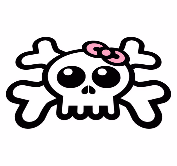 子供 ビニールマット リボン付きスカル - TENSTICKERS