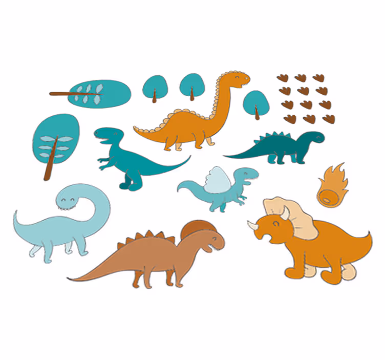 子供 ビニールマット 恐竜の風景ステッカー - TENSTICKERS