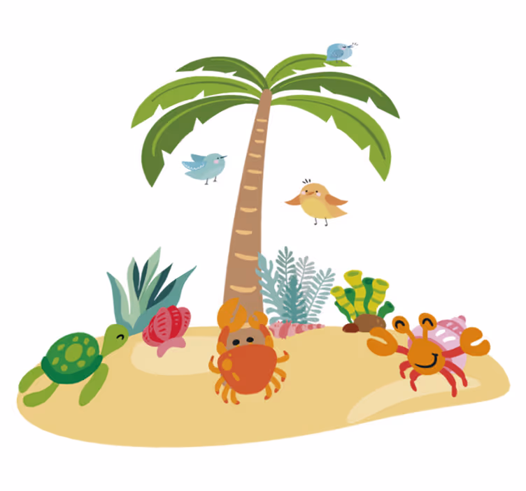 子供 ビニールマット パルメラと海の生き物 - TENSTICKERS