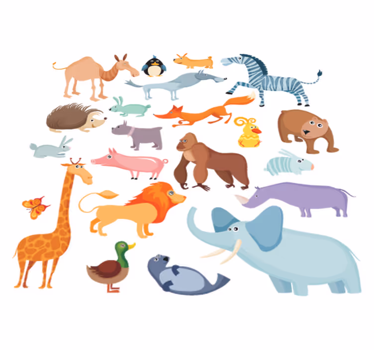 子供 ビニールマット 野生の動物ステッカー - TENSTICKERS