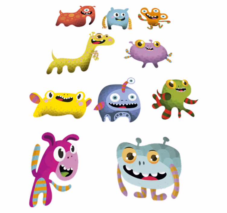 子供 ビニールマット 宇宙のモンスターコレクション - TENSTICKERS