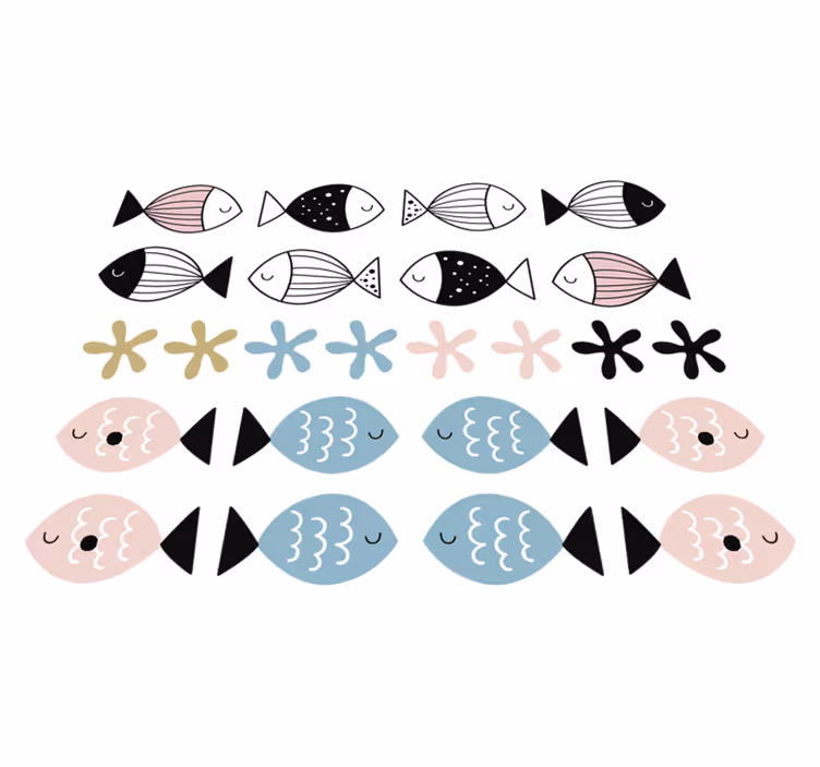 子供 ビニールマット テクスチャーのある魚 - TENSTICKERS