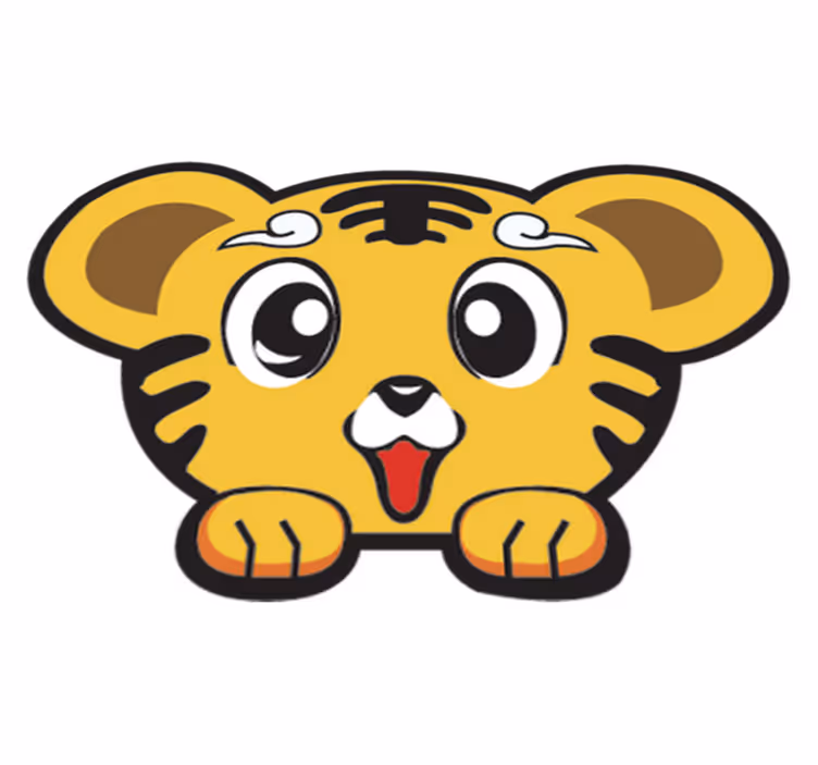 子供 ビニールマット 幸せな赤ちゃんのトラ - TENSTICKERS