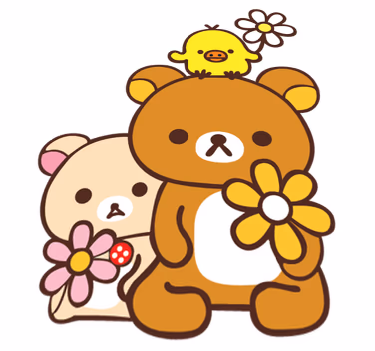 子供 ビニールマット くまの赤ちゃんと鳥 - TENSTICKERS