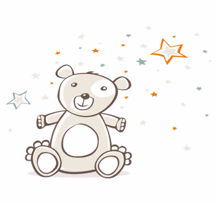 子供 ビニールマット 星のあるテディベア - TENSTICKERS