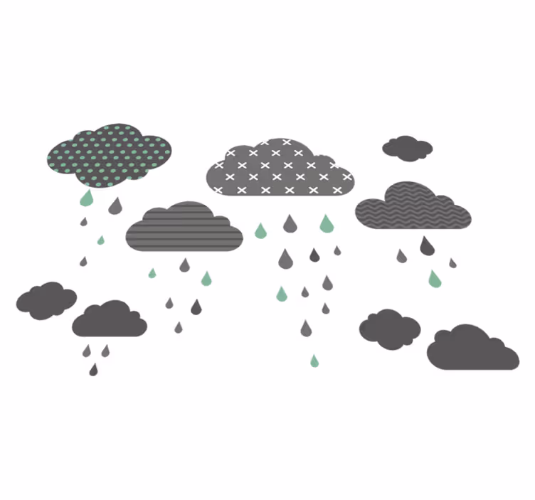 子供 ビニールマット 灰色の雨雲 - TENSTICKERS
