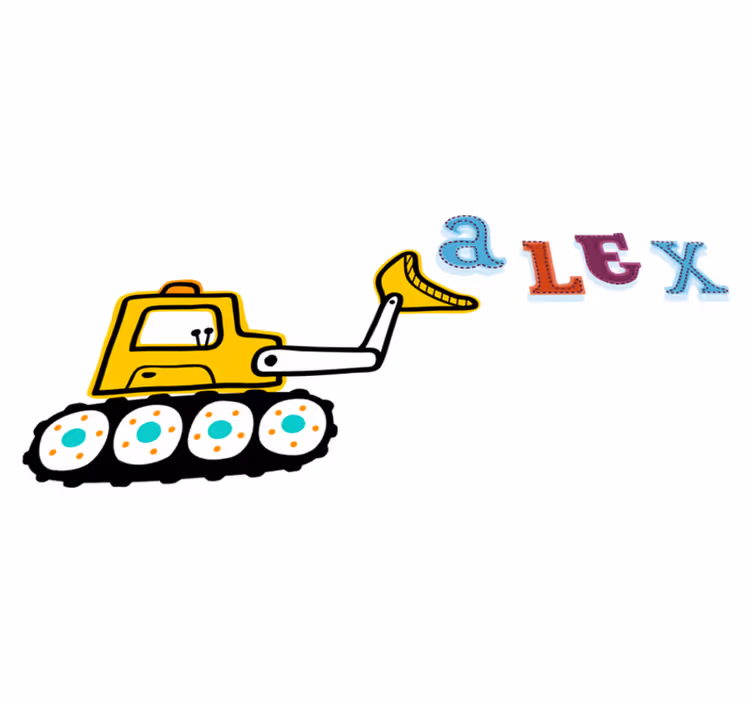 子供 ビニールマット エクスカベーター 名前入り - TENSTICKERS