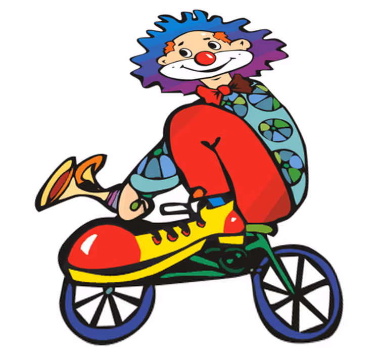 子供 ビニールマット 自転車に乗ったピエロ - TENSTICKERS