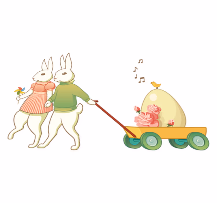 子供 ビニールマット イースターウサギ - TENSTICKERS