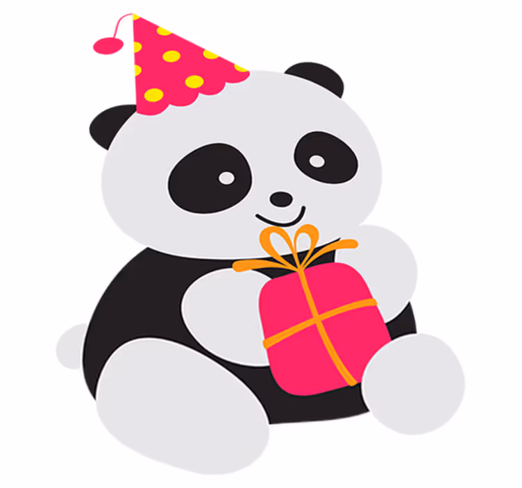 子供 ビニールマット プレゼントを持った赤ちゃんパンダ - TENSTICKERS