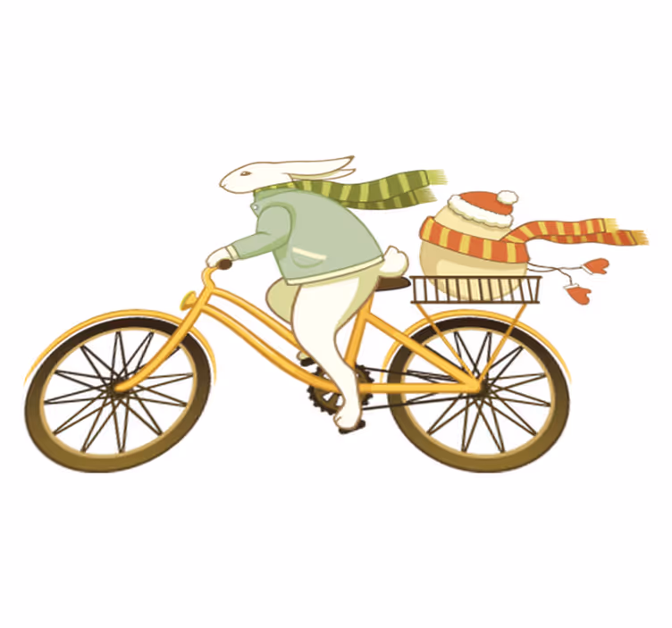 子供 ビニールマット 自転車に乗ったイースターバニー - TENSTICKERS