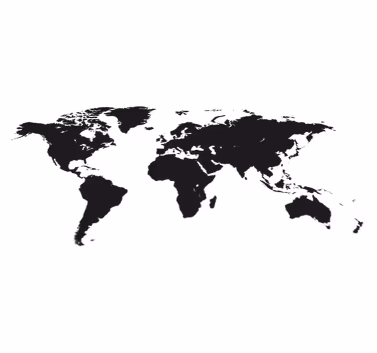 世界地図 ビニールマット 装飾用ビニールマップ - TENSTICKERS