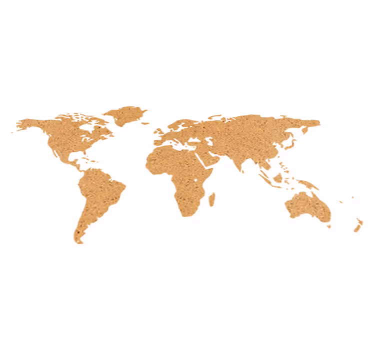 世界地図 ビニールマット コルク製装飾ビニールマップ - TENSTICKERS
