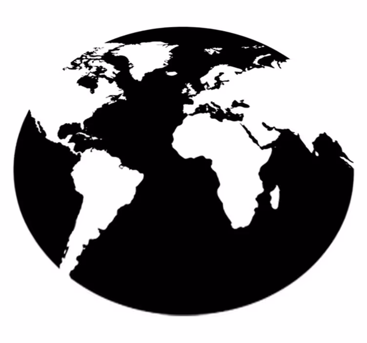 世界地図 ビニールマット 世界地図円形デコレーションシール - TENSTICKERS