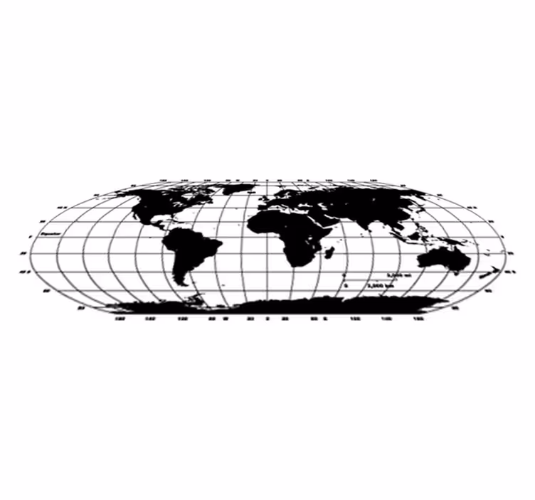 世界地図 ビニールマット モノカラー装飾ビニールマップ - TENSTICKERS