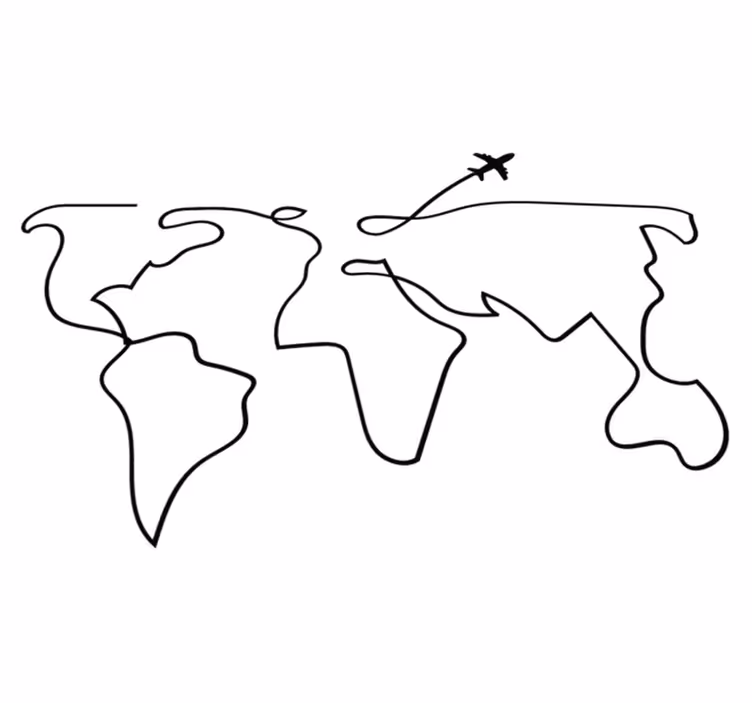世界地図 ビニールマット 世界地図プレーン - TENSTICKERS