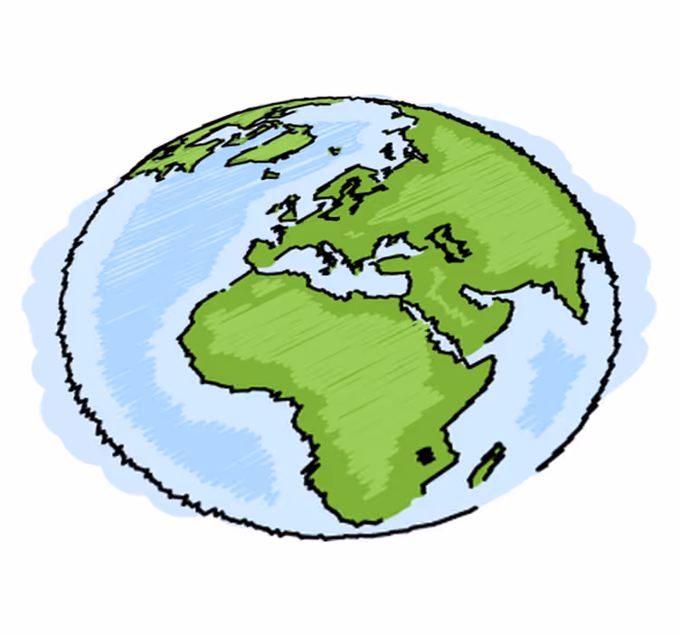 世界地図 ビニールマット 地球のイラスト装飾ビニール - TENSTICKERS