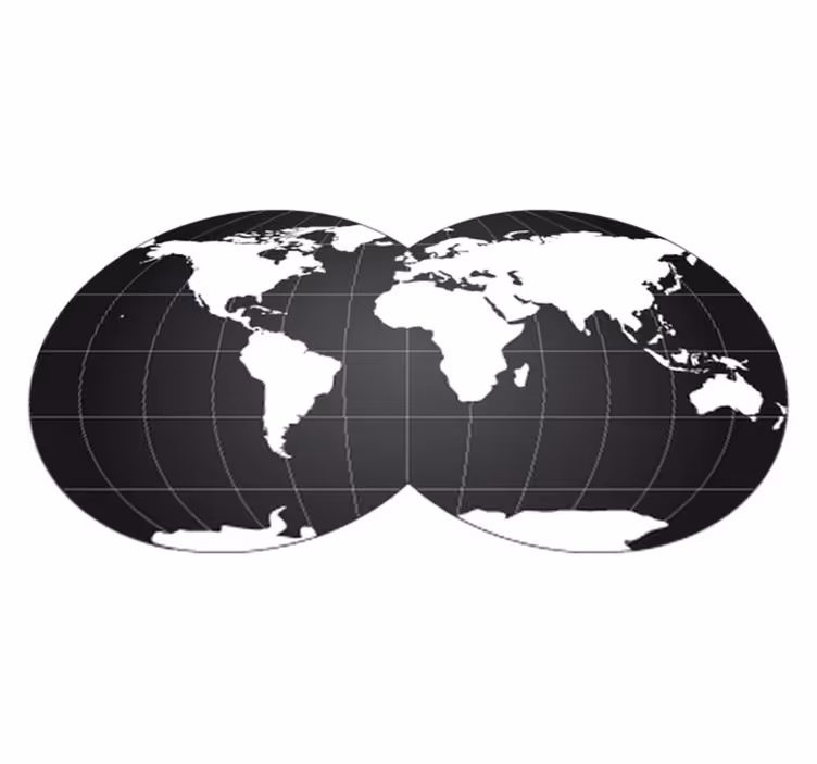 世界地図 ビニールマット 装飾用二重地球儀 - TENSTICKERS