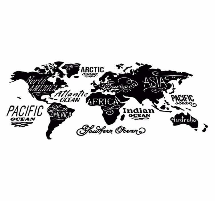 世界地図 ビニールマット 詳細付き世界地図 - TENSTICKERS
