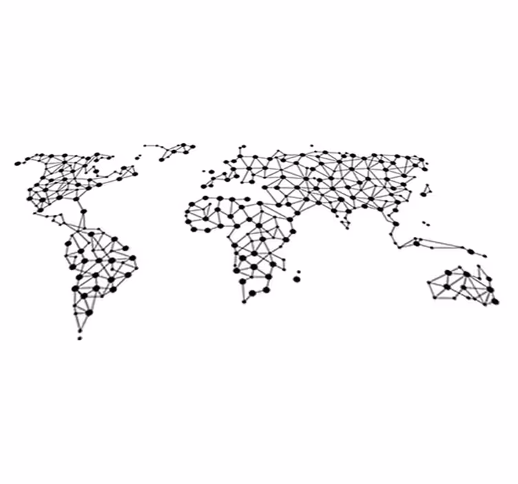 世界地図 ビニールマット つながるポイント - TENSTICKERS