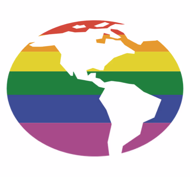 世界地図 ビニールマット ゲイの世界地図シール - TENSTICKERS