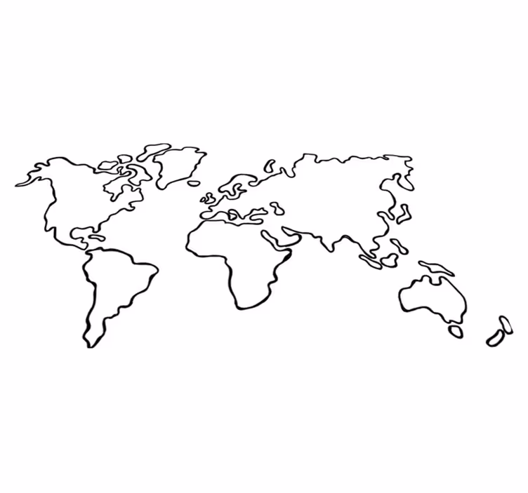 世界地図 ビニールマット 単色政治世界地図 - TENSTICKERS