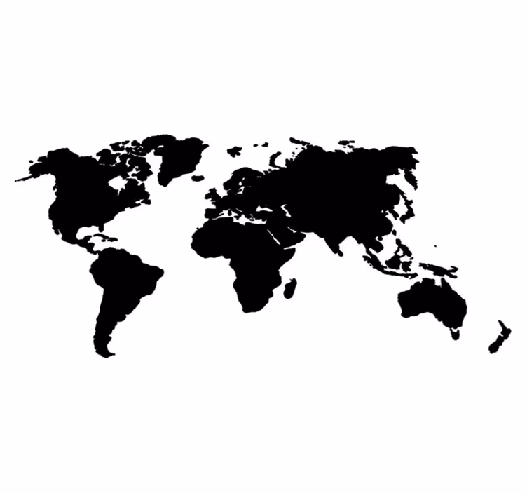 世界地図 ビニールマット 単色の世界地図 - TENSTICKERS
