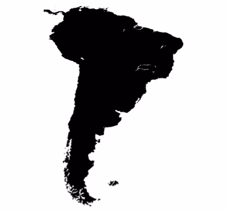 世界地図 ビニールマット 南アメリカシルエット - TENSTICKERS