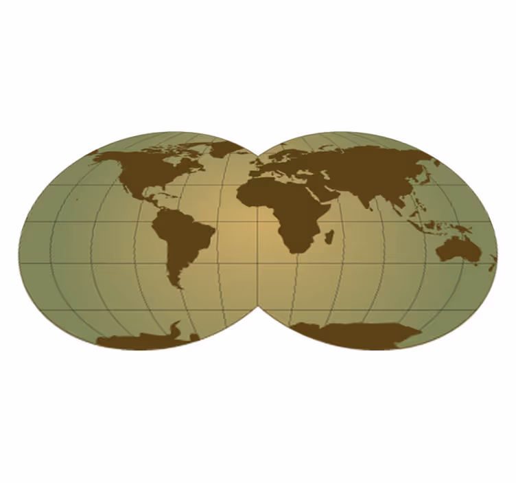 世界地図 ビニールマット グリーンスフィアデザイン - TENSTICKERS