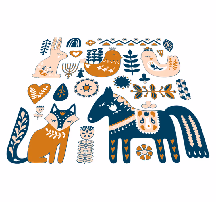 子供 ビニールマット 森の動物 北欧スタイル - TENSTICKERS