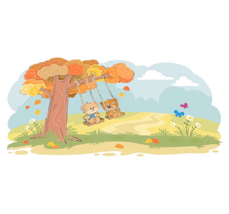 子供 ビニールマット 森のクマのぬいぐるみ - TENSTICKERS