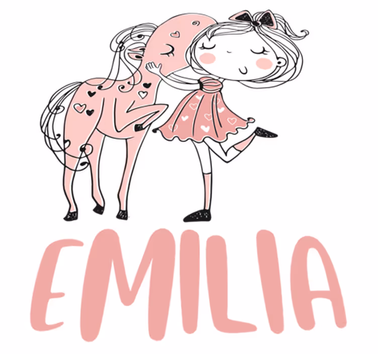 子供 ビニールマット ピンクのドレスを着た馬とお姫様 - TENSTICKERS