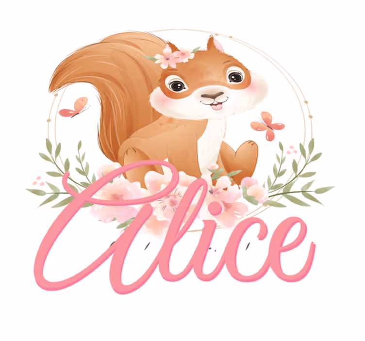 子供 ビニールマット 名前入りのかわいいリス - TENSTICKERS