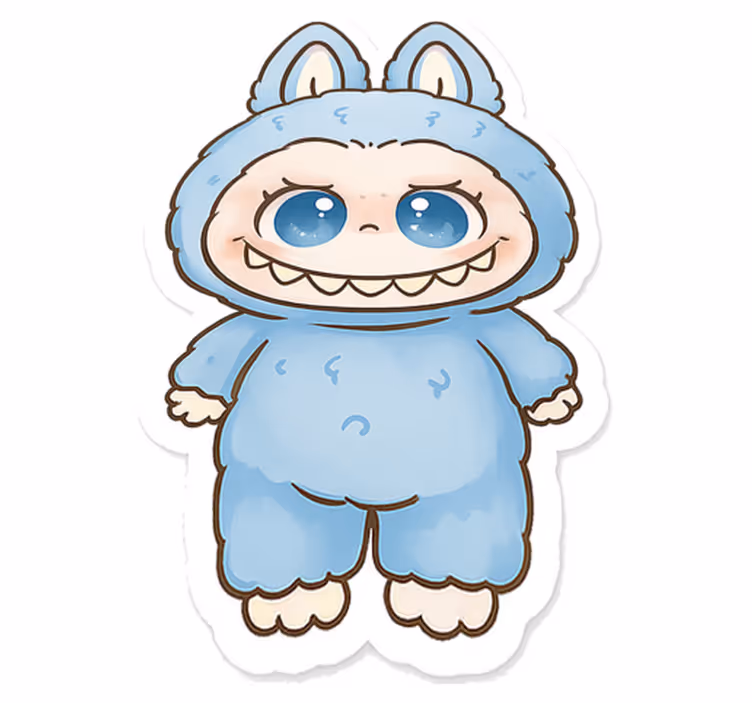 子供 ビニールマット ブルーモンスター人形 - TENSTICKERS