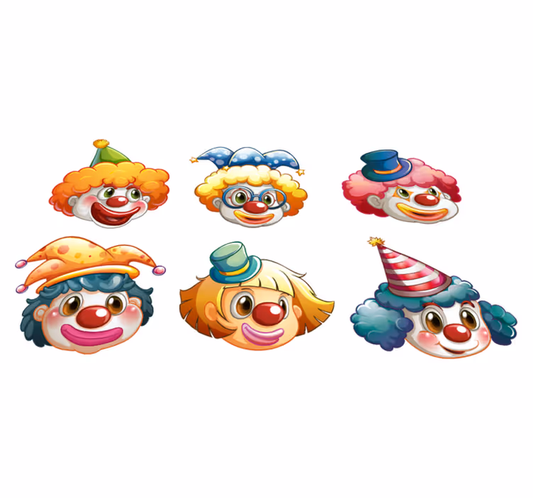 子供 ビニールマット カラフルなピエロの顔 - TENSTICKERS