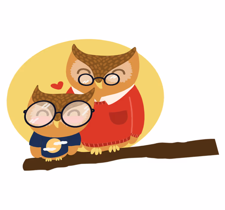 子供 ビニールマット 親子フクロウ - TENSTICKERS