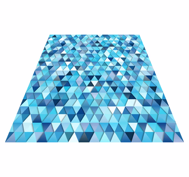 バスルームに1枚ビニールカーペット幾何学的青の抽象 - TENSTICKERS