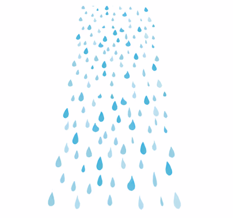バスルームに1枚ビニールカーペット青い水彩の水滴 - TENSTICKERS