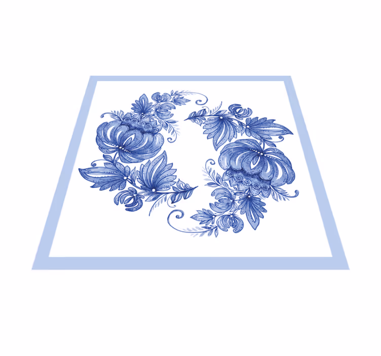 バスルームに1枚ビニールカーペット白と青のホレズ装飾 - TENSTICKERS