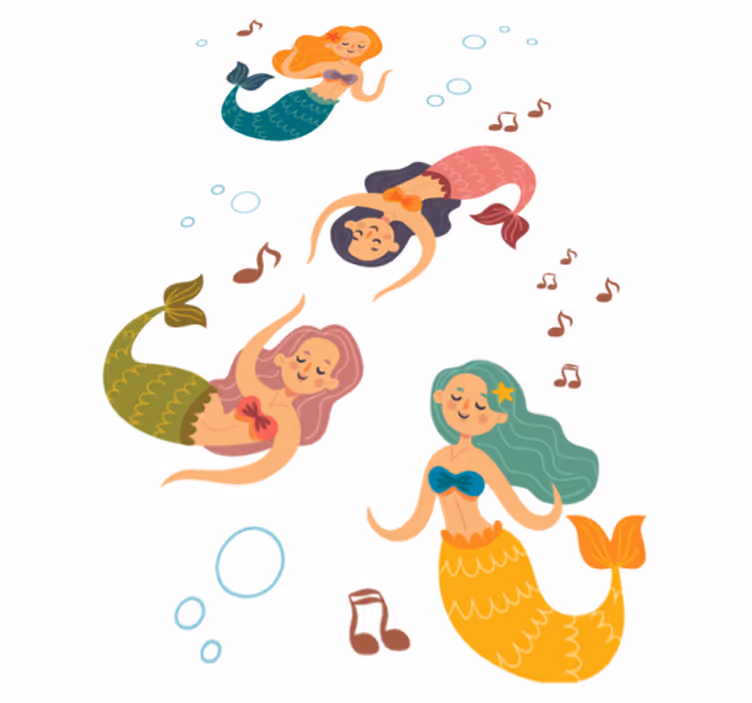 バスルームに1枚ビニールカーペット人魚の踊り - TENSTICKERS