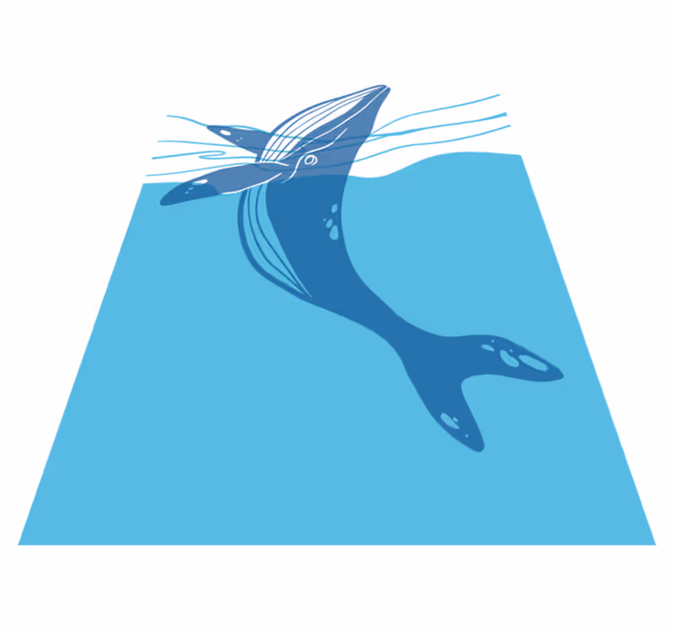 バスルームに1枚ビニールカーペットクジラのシャワースクリーンステッカー - TENSTICKERS