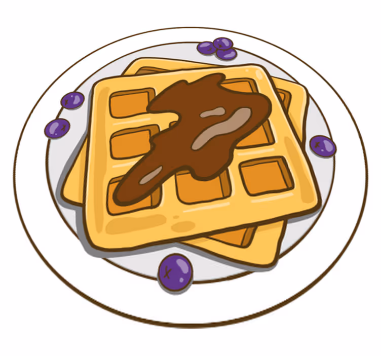キッチン マット ビニール ベルギーワッフルイラストステッカー1 - TENSTICKERS