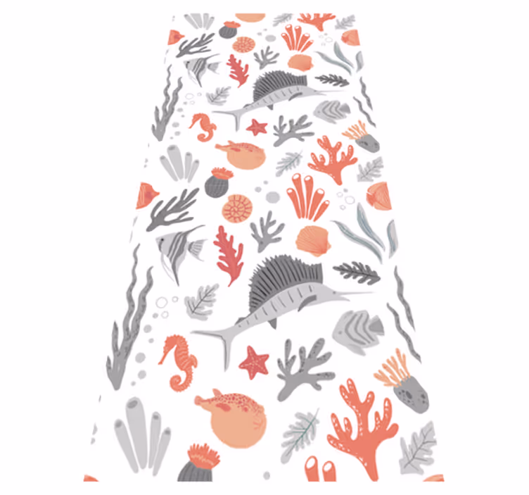 寝室 ビニールマット 海の生き物のイラスト - TENSTICKERS