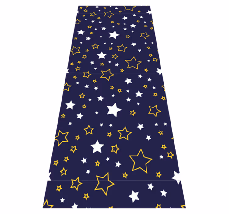 寝室 ビニールマット 星空の白と黄色の星 - TENSTICKERS