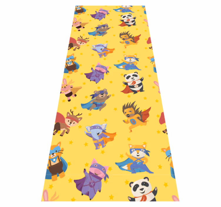 寝室 ビニールマット ヒーローペット柄イエロー - TENSTICKERS