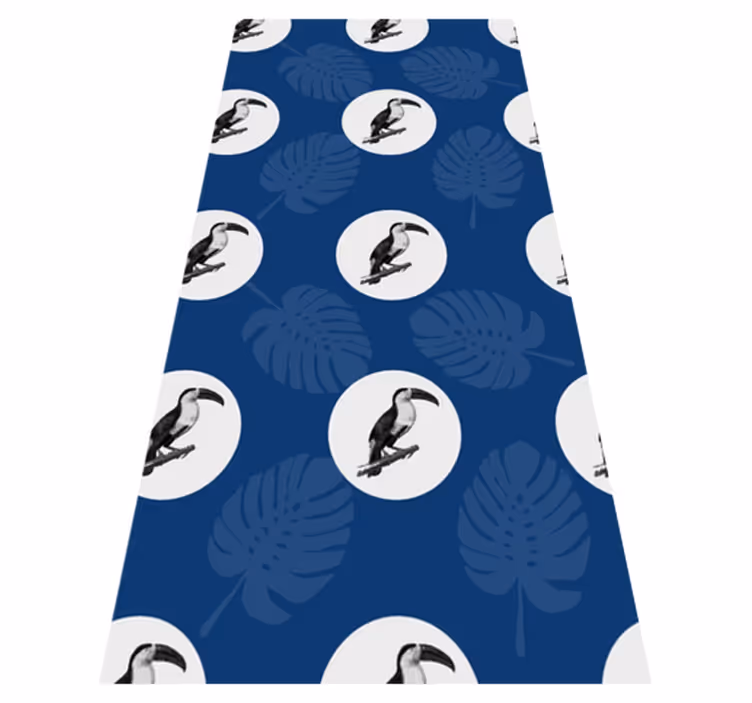 寝室 ビニールマット アフリカンスタイルの青い鳥デザイン - TENSTICKERS