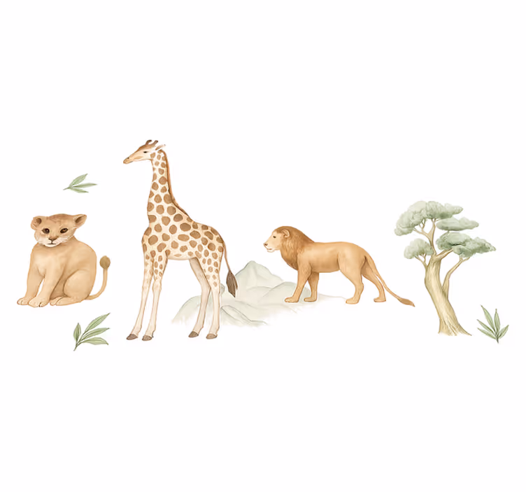 寝室 ビニールマット 穏やかなサバンナ - TENSTICKERS