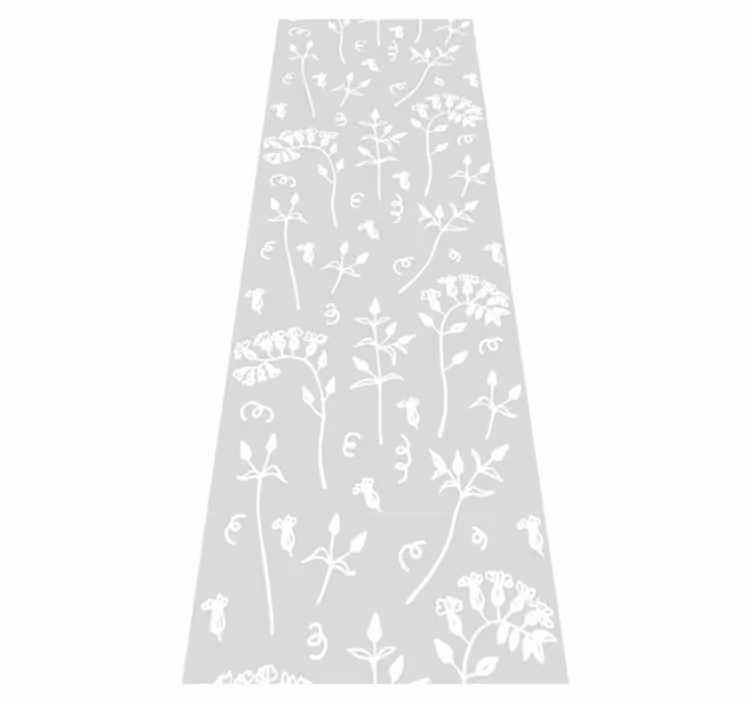 オフィス ビニールマット 手描きの花 - TENSTICKERS